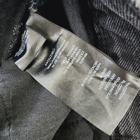 Free People Lasso Baggy Straight Jean 26 High Rise Distressed Black Denim - Picture 11 of 12